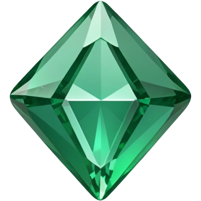 GREEN emerald, diamond gem shape, realistic emoji