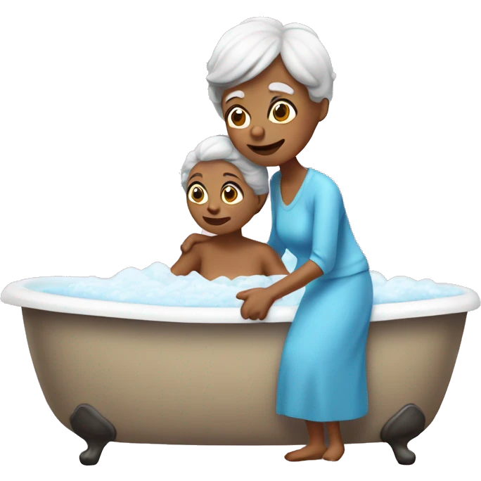 Grandmother and bath emoji