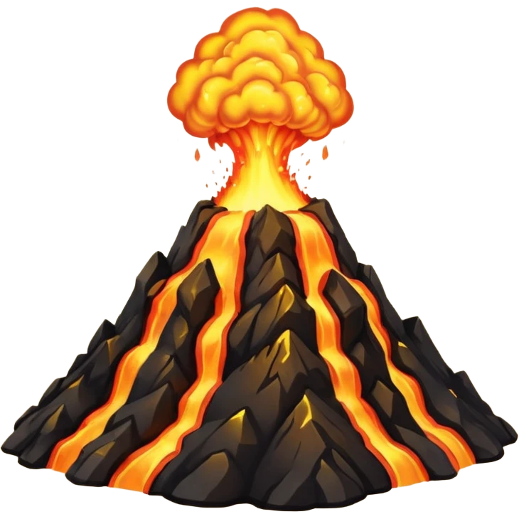Volcano erupting gold emoji