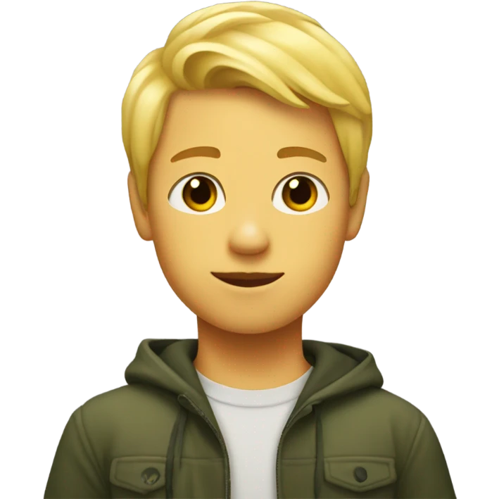 Human boy blonde hair head with a duck body  emoji