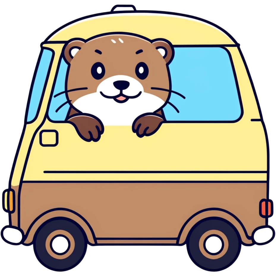Otter in a van emoji