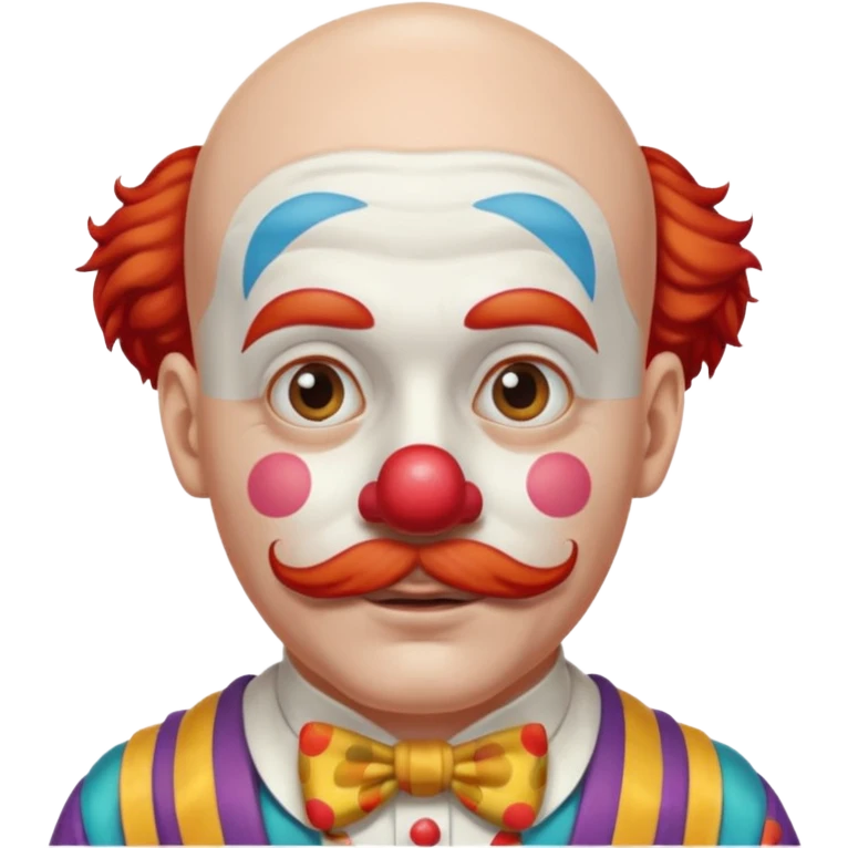 Clown bald hair & mustache  emoji