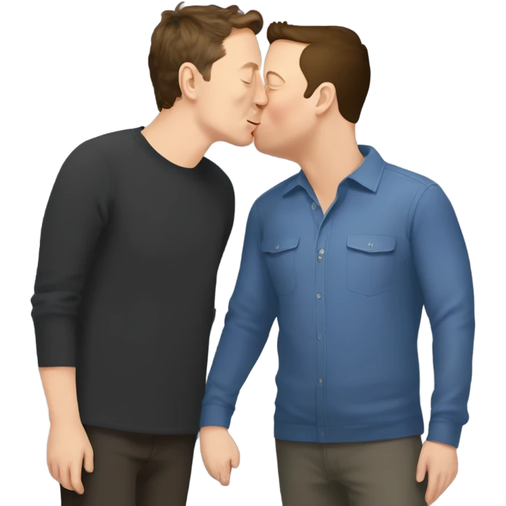Elon Musk kissing Mark Zuckerburg emoji