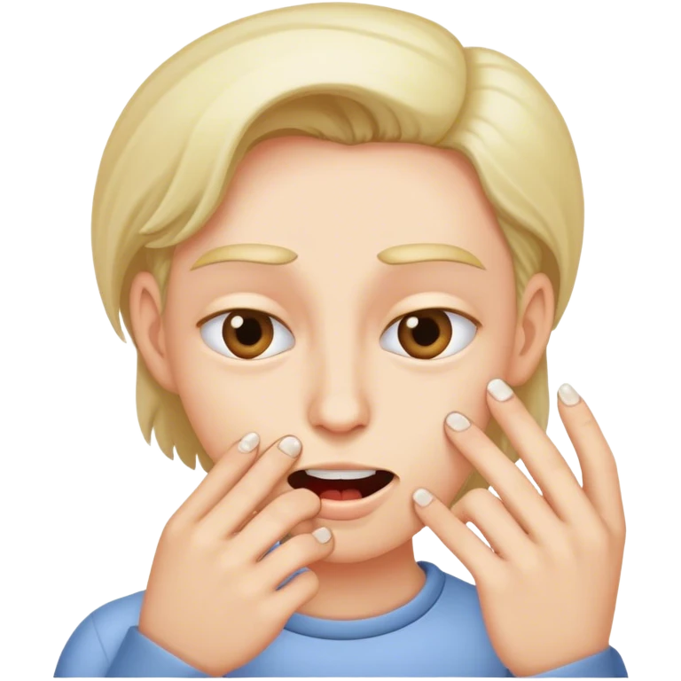 Person biting index fingernail sheepishly emoji