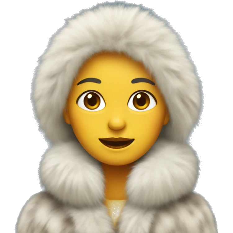 Lady with fur coat emoji