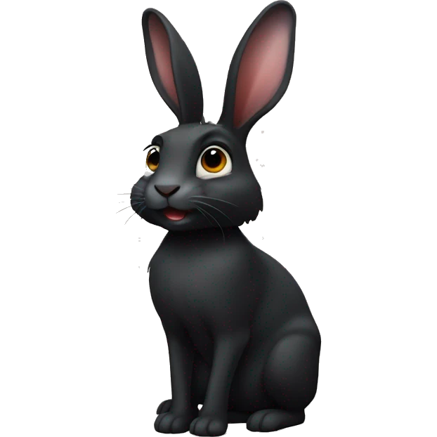 Black rabbit short ears  emoji