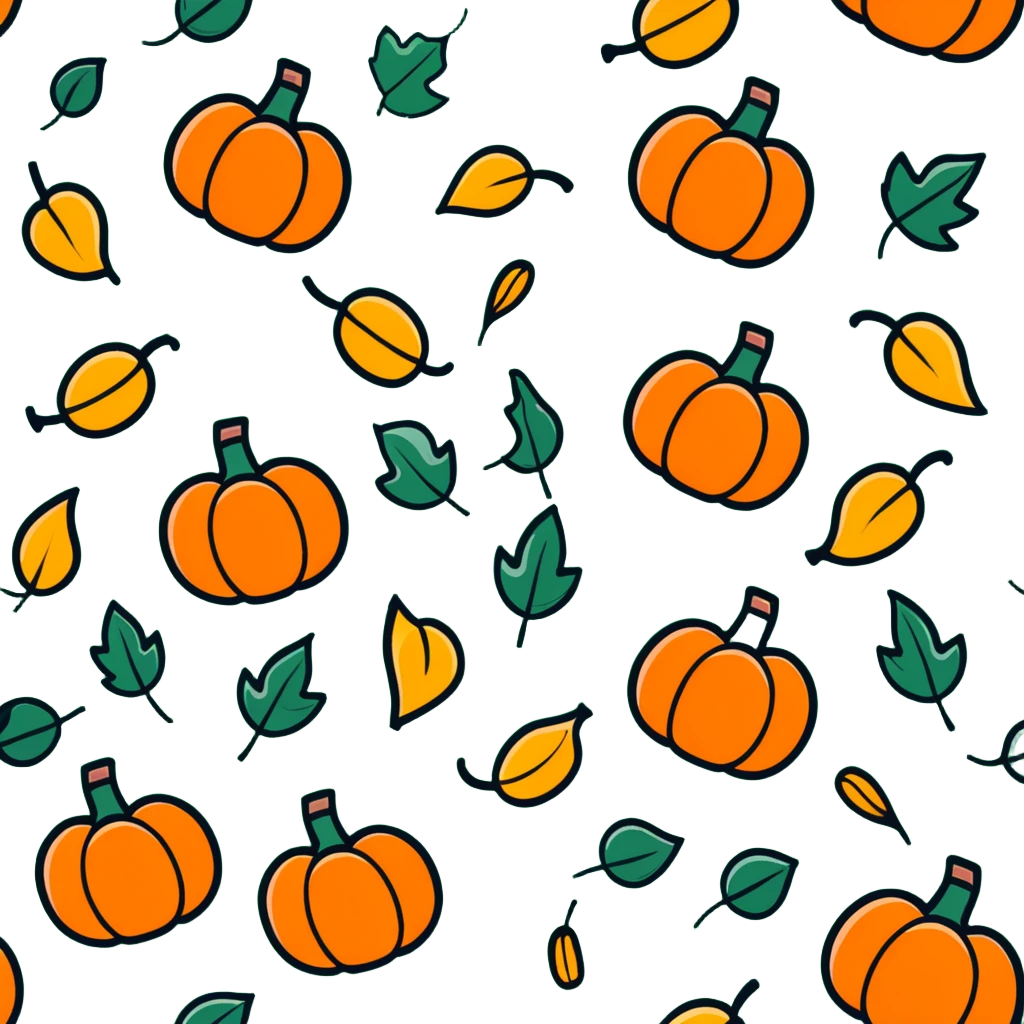 fall season with pumpkins, falling leaves, warm colors emoji