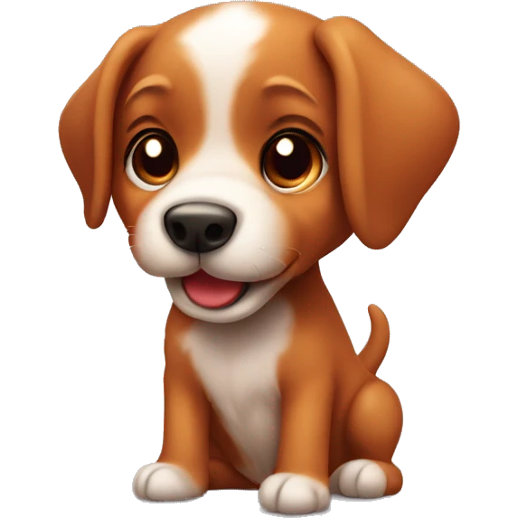 Red heeled puppy saying I love you emoji