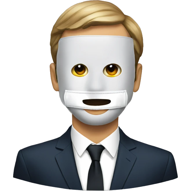 Macron with a mask on his face emoji