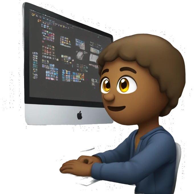 Graphics designer working on pc emoji