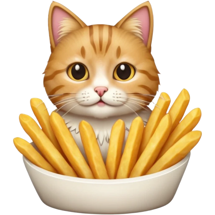 the animal Floppa eating french fries emoji