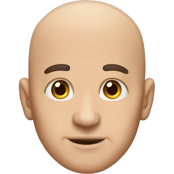 bald man with a monobrow emoji