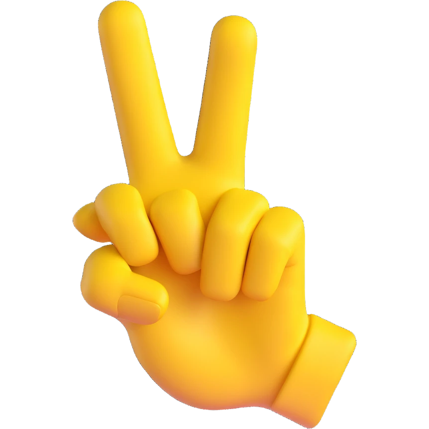 yellow hand making the shape of a letter ‘L’ with its thumb and pointer finger, 3D emoji style emoji