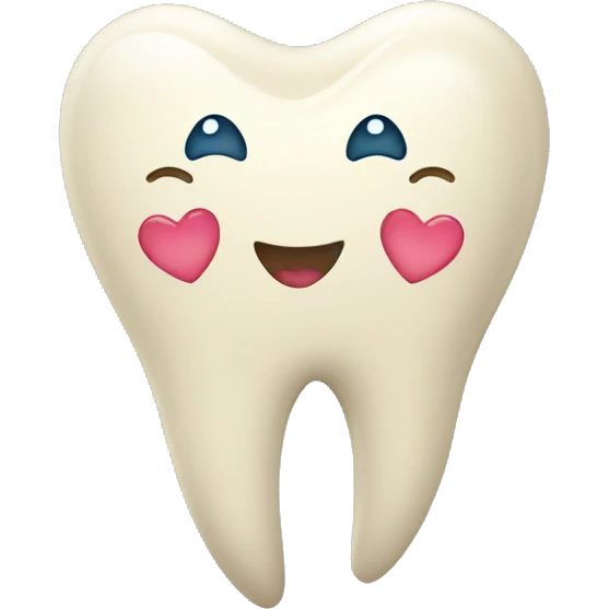 Tooth with hearts and smiles emoji