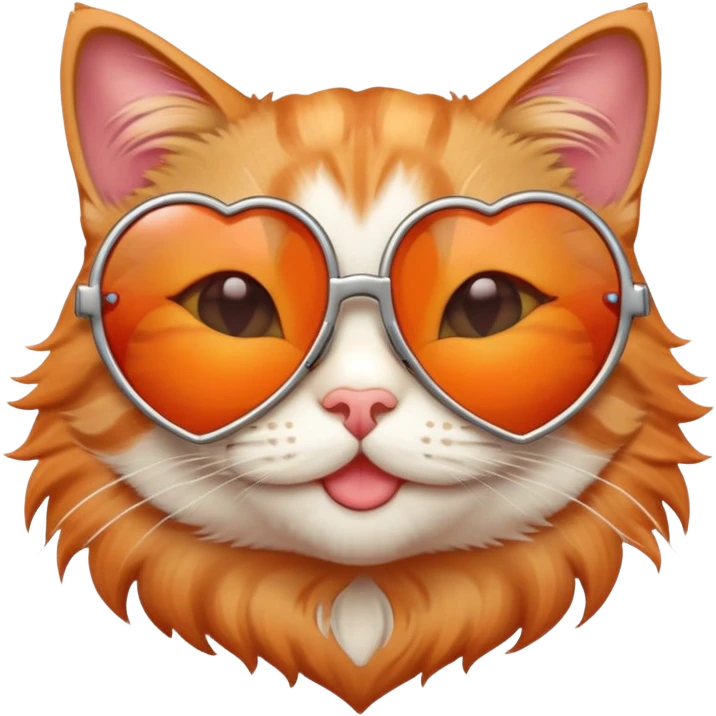 Smiling cat with heart-shaped sunglasses emoji