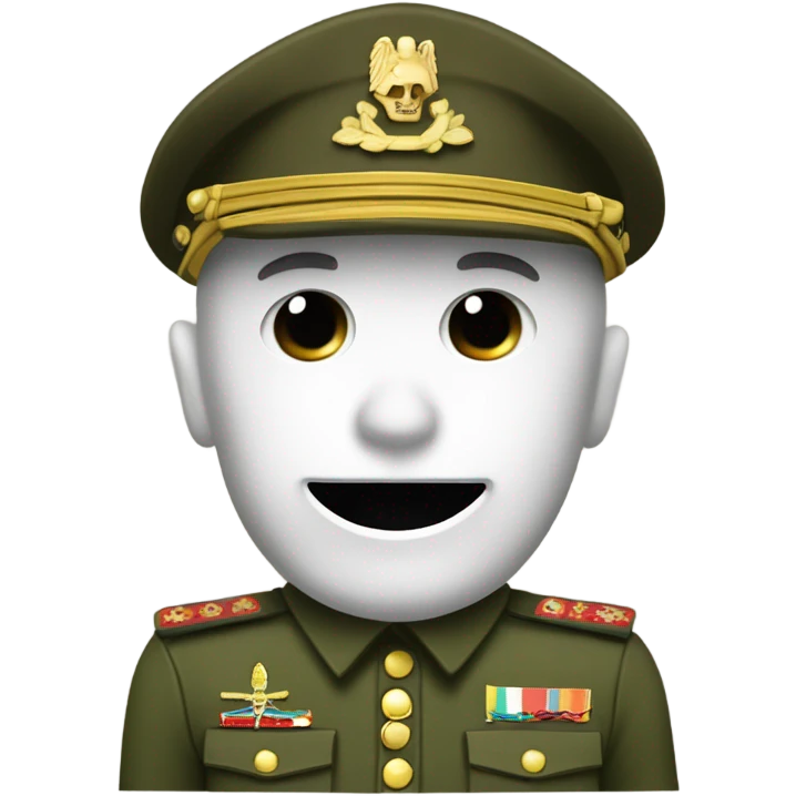 soldado con calavera dorada emoji
