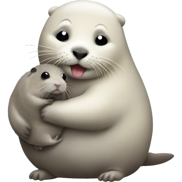 seal hugging a hamster  emoji