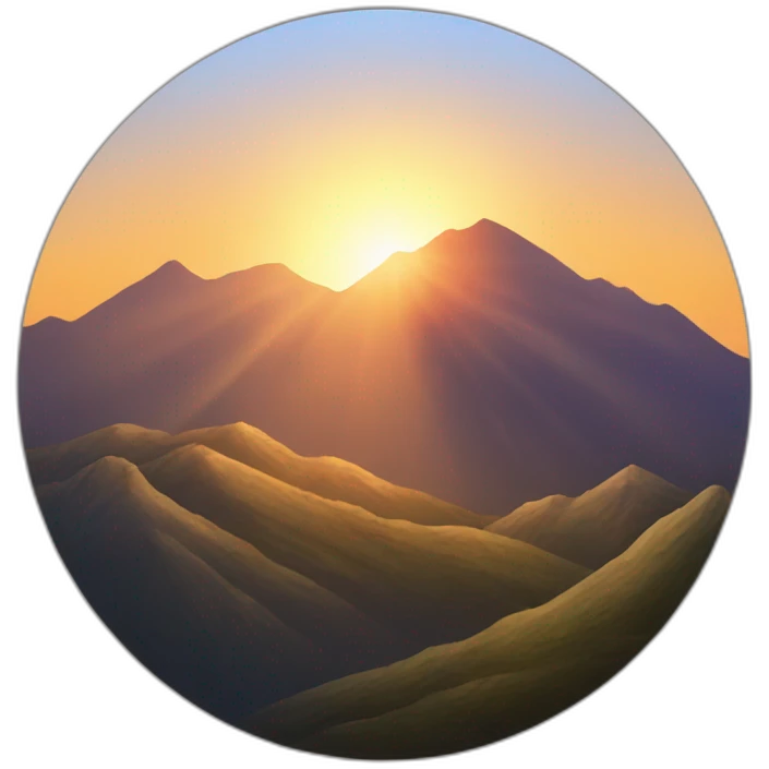 sun rising over single mountain centered emoji