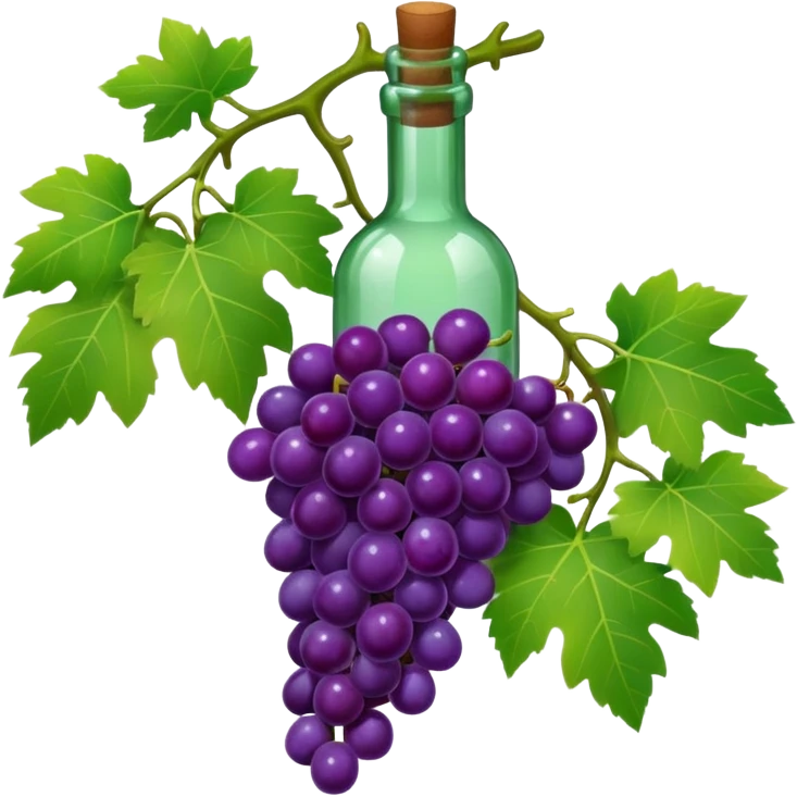 Grapes vine bottle emoji