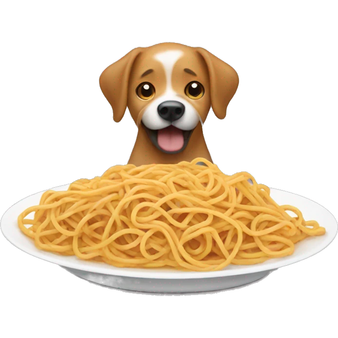 dog eating spaghetti emoji
