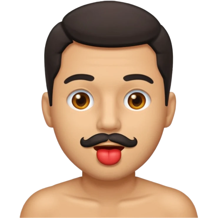 Latin man with cum on cheek mouth and chest emoji