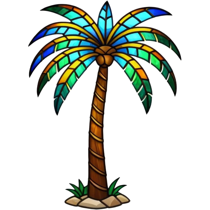 Stained glass palm tree  emoji