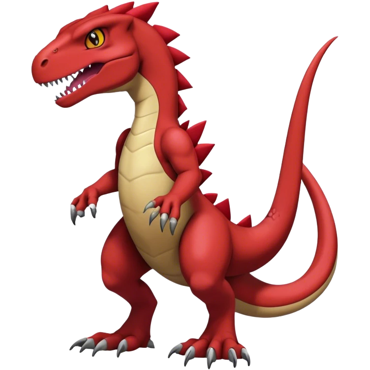  Cool Edgy Maroon Guilmon-Charmeleon-Digimon-Fakemon-Velociraptor full body emoji