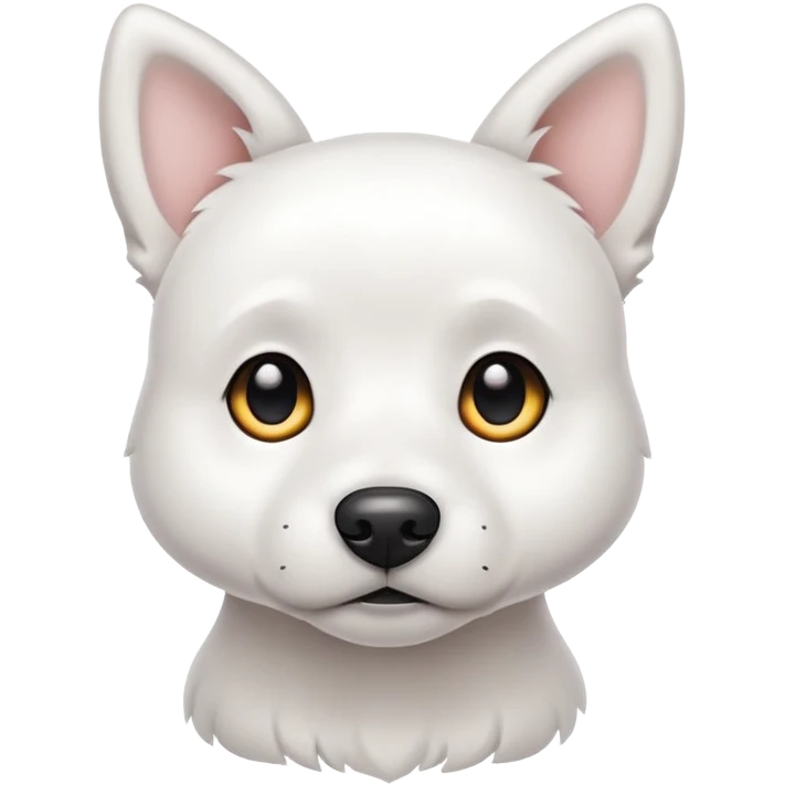 White dog with tender black emoji