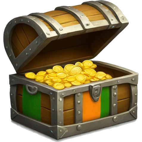treasure chest with irish flag emoji