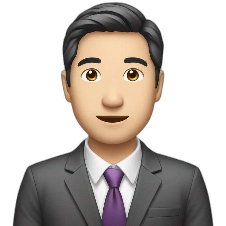 Male invest manager, asian, Half-length portrait emoji