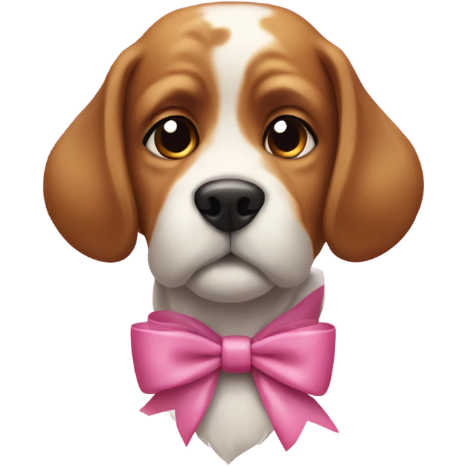 Dog with a coquette bow  emoji