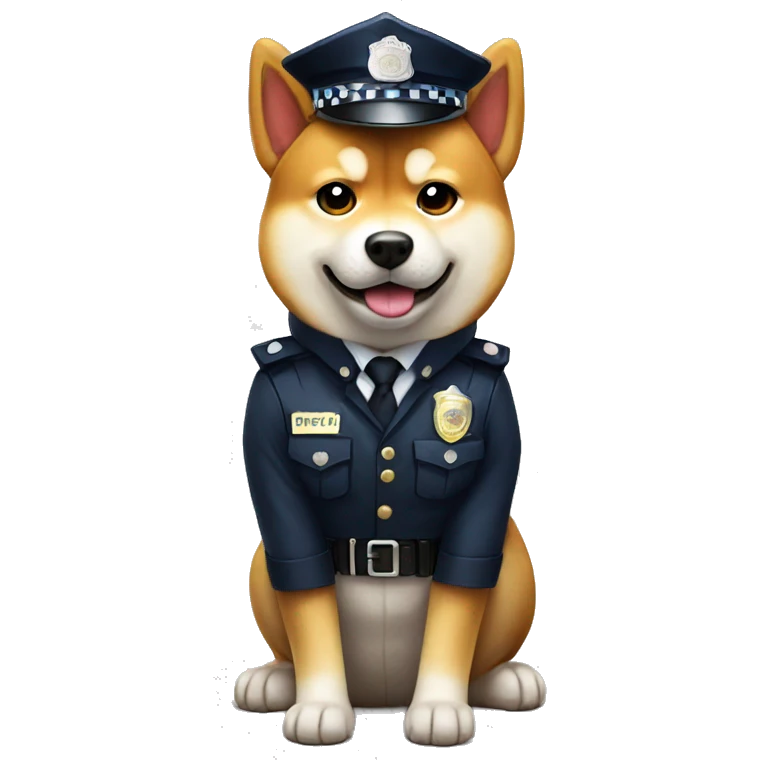 Shiba Inu dressed as a police  emoji