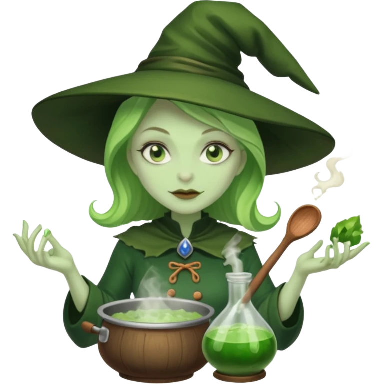 green witch cooking potion emoji