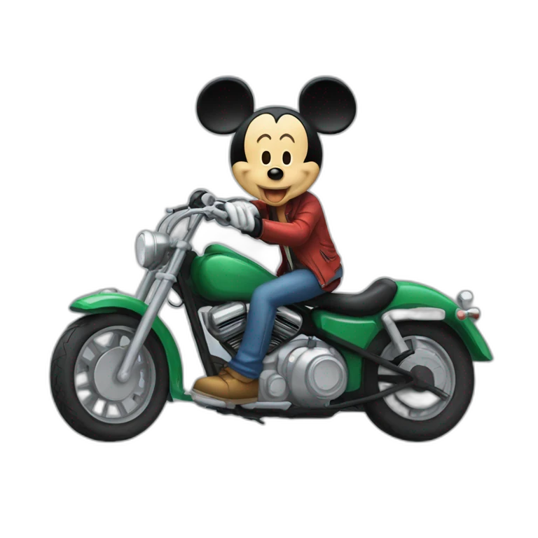 Mickey en moto emoji