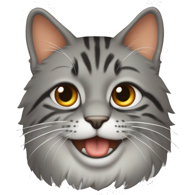 Серый кот с оранжевыми глазами  emoji