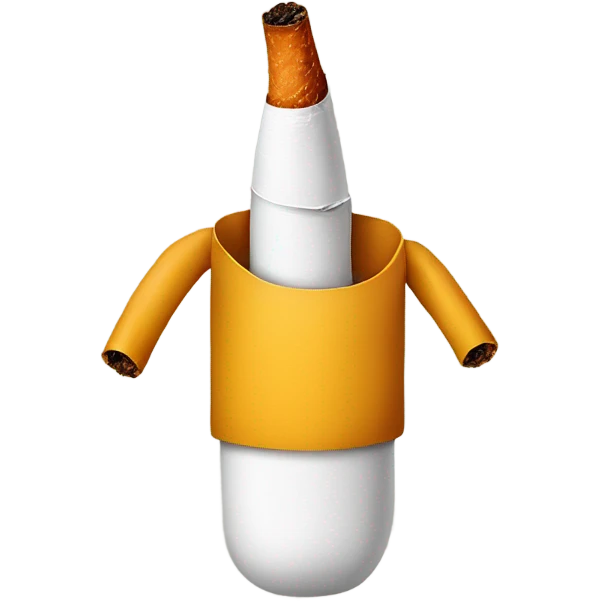 Cigarette with the arms, legs, and torso of a person emoji
