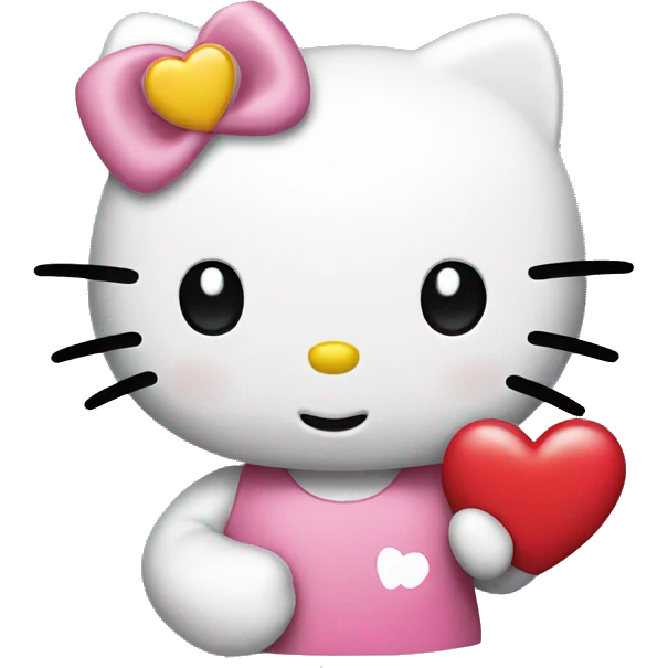 hello kitty with heart emoji