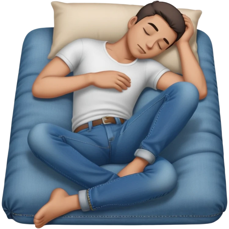 man asleep with jeans on emoji