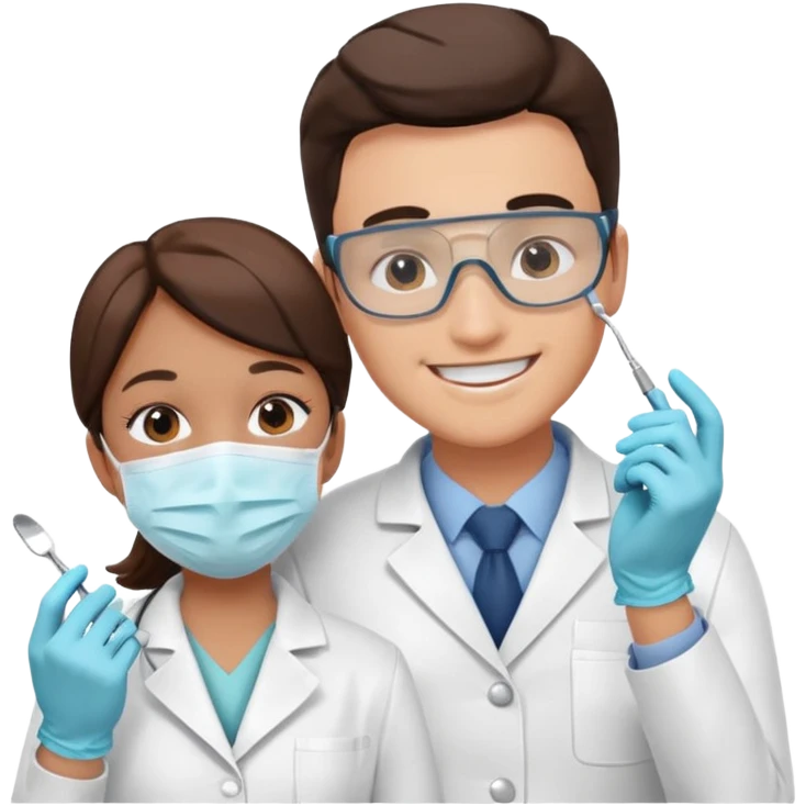 Dentist with patient emoji