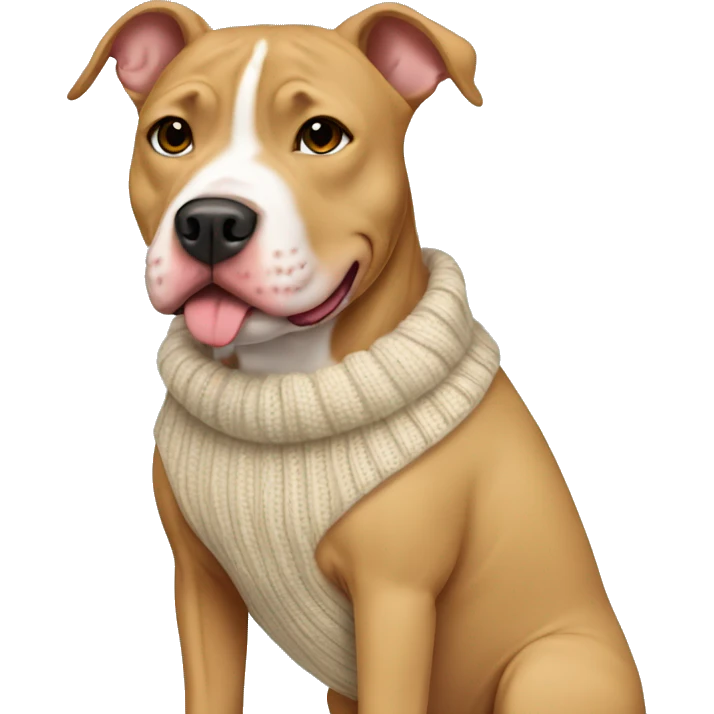 tan pitbull mix with sweater emoji
