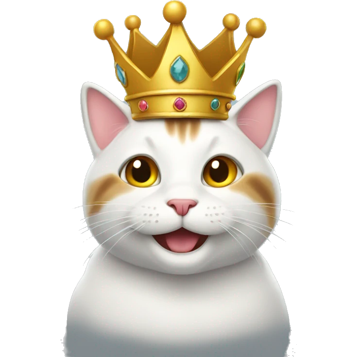 happy cat with crown emoji