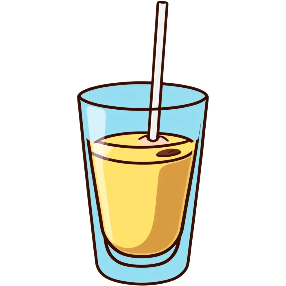 Glass of milk with Nesquik chocolate powder being mixed in emoji