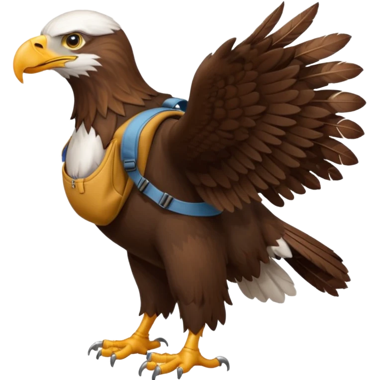 a eagle walking with a backpack
 emoji