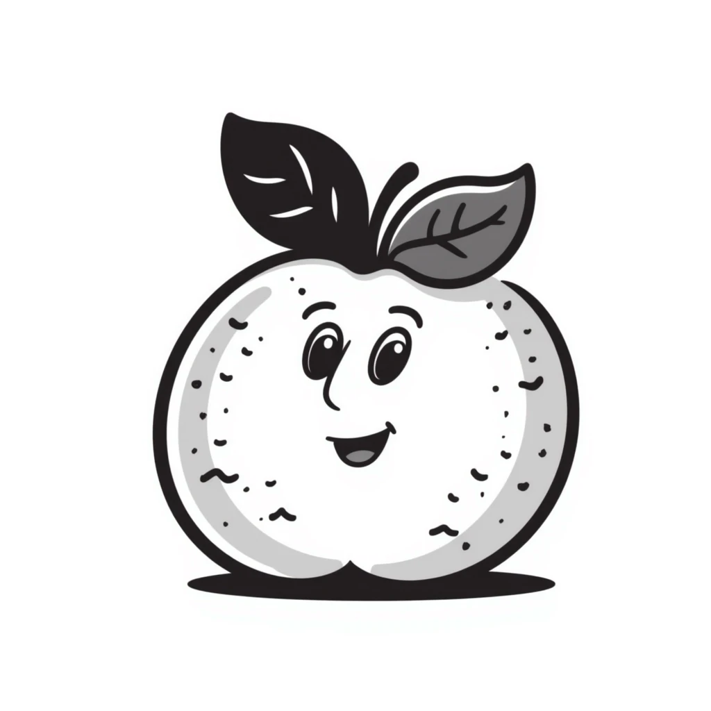 an orange fruit, hand drawn doodle style emoji