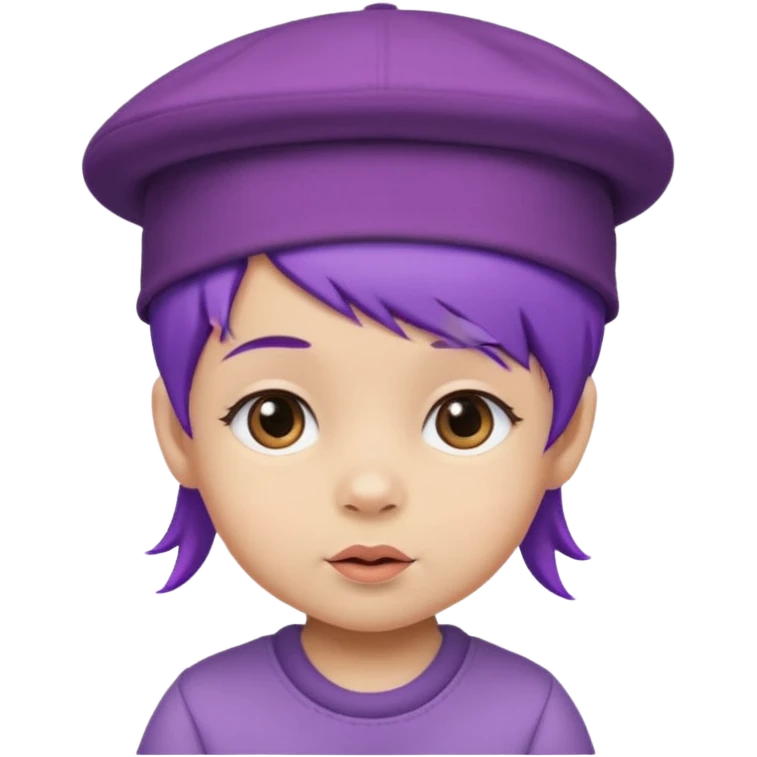 purple haired little baby with hat emoji