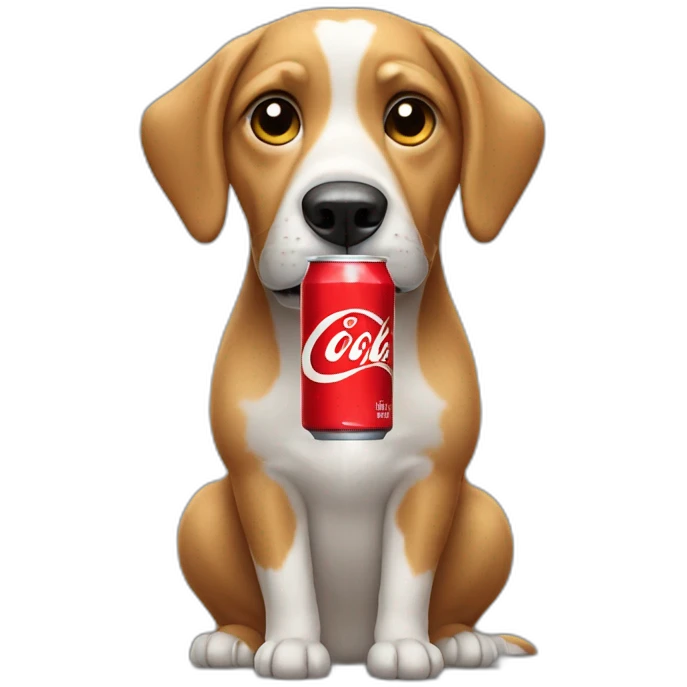 Dog drinking a coke emoji