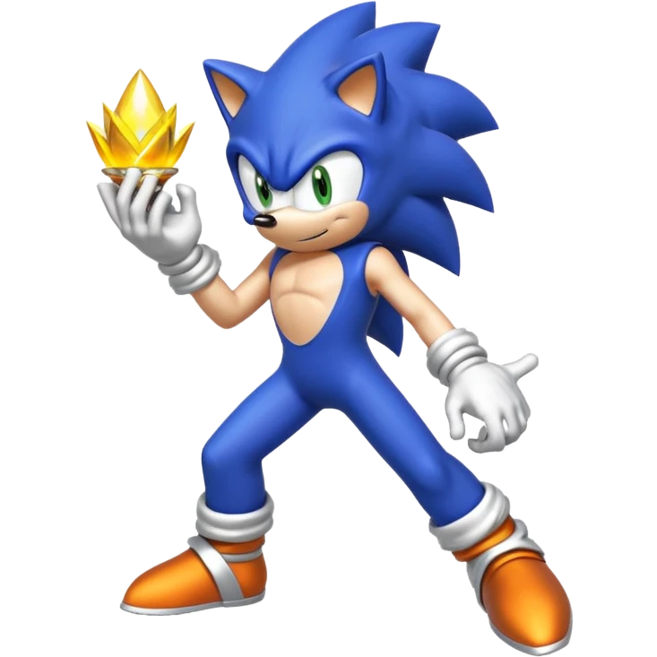 I want Sonic the hedgehog with the 7 chaos emeralds and the Goku aura transformation, where is the super Sonic aura emoji