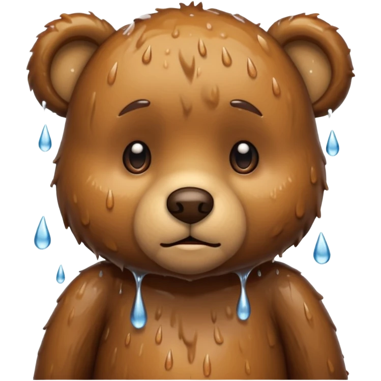 Sad teddy bear in the rain emoji