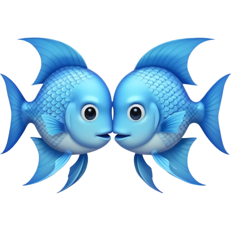 two pale blue fishes kissing emoji