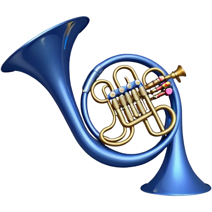 Blue french horn emoji
